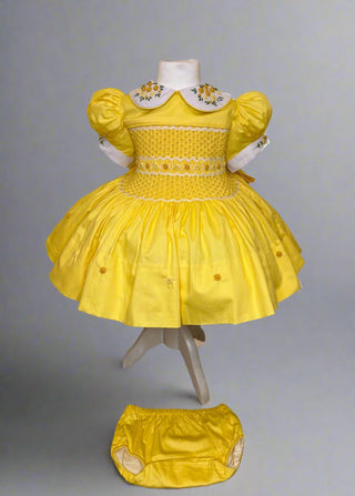Lemon Pearl Smocked Dress