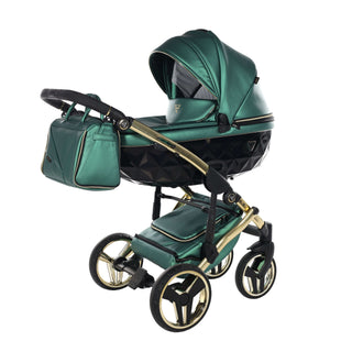 Junama Fluo Green — 2-in-1 travel system, made in Europe | Butterflies Baby UK