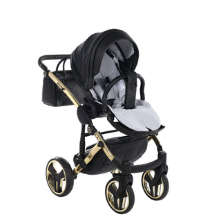 Junama fluo black — pram & pushchair set, made in Europe | Butterflies Baby UK