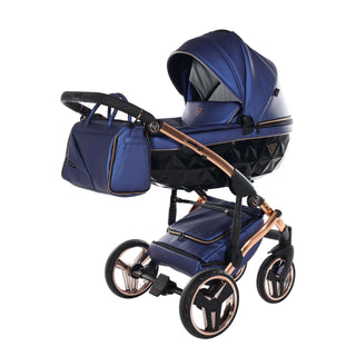 Junama Fluo Navy — 2-in-1 travel system, made in Europe | Butterflies Baby UK