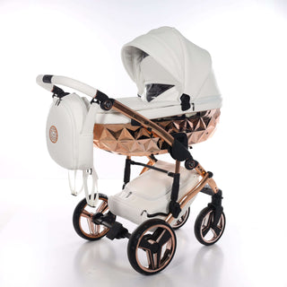 Junama white — pram & pushchair set, made in Europe | Butterflies Baby UK