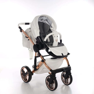 Junama white — pram & pushchair set, made in Europe | Butterflies Baby UK