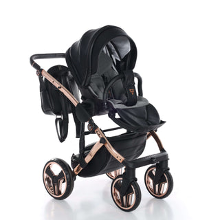 Junama black — pram & pushchair set, made in Europe | Butterflies Baby UK