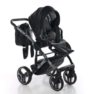Junama black — pram & pushchair set, made in Europe | Butterflies Baby UK