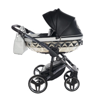 Junama glitter black — pram & pushchair set, made in Europe | Butterflies Baby UK