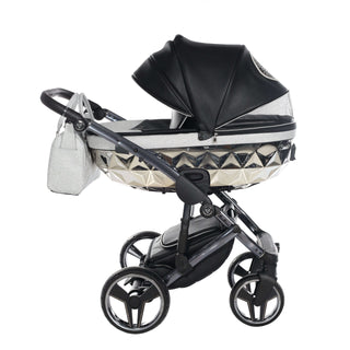 Junama glitter black — pram & pushchair set, made in Europe | Butterflies Baby UK
