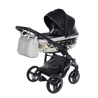 Junama glitter black — pram & pushchair set, made in Europe | Butterflies Baby UK