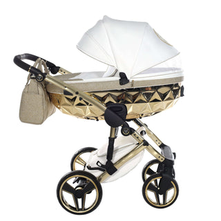 Junama glitter gold — pram & pushchair set, made in Europe | Butterflies Baby UK