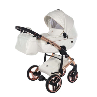 Junama fluo white — pram & pushchair set, made in Europe | Butterflies Baby UK