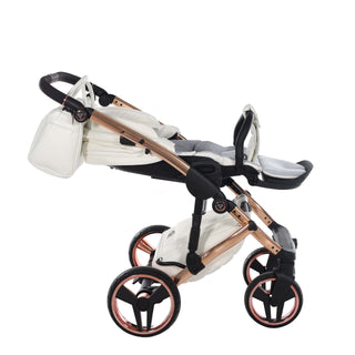 Junama fluo white — pram & pushchair set, made in Europe | Butterflies Baby UK