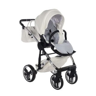 Junama fluo silver — pram & pushchair set, made in Europe | Butterflies Baby UK