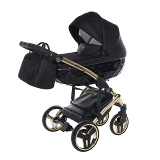 Junama diamond black — pram & pushchair set, made in Europe | Butterflies Baby UK