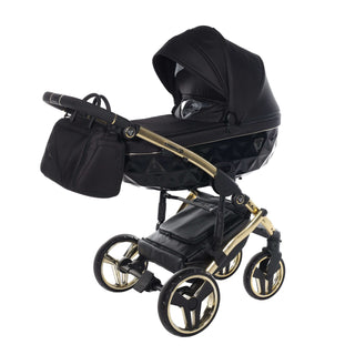 Junama diamond black — pram & pushchair set, made in Europe | Butterflies Baby UK