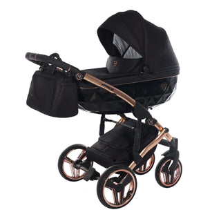 Junama diamond black — pram & pushchair set, made in Europe | Butterflies Baby UK
