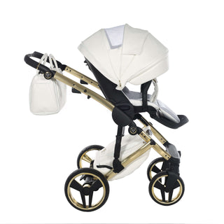 Junama fluo white — pram & pushchair set, made in Europe | Butterflies Baby UK
