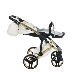 Junama fluo white — pram & pushchair set, made in Europe | Butterflies Baby UK