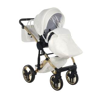 Junama fluo white — pram & pushchair set, made in Europe | Butterflies Baby UK