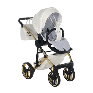 Junama fluo white — pram & pushchair set, made in Europe | Butterflies Baby UK