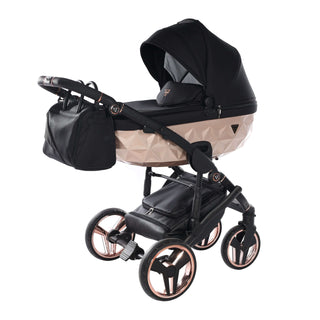 Junama fluo black — pram & pushchair set, made in Europe | Butterflies Baby UK