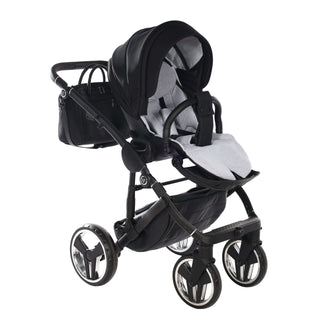 Junama fluo silver — pram & pushchair set, made in Europe | Butterflies Baby UK
