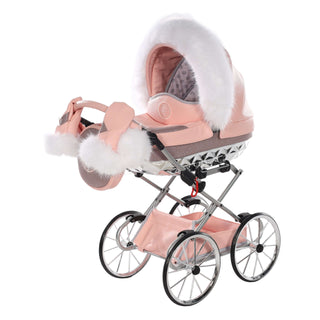 Junama Handcraft Glitter Pink Dolls Pram for Girls 4in1 luxury travel system