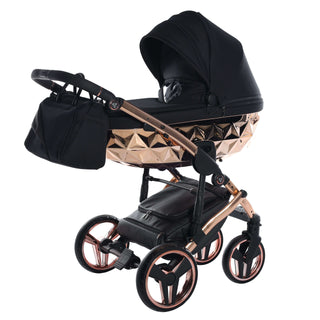 Junama mirror black — pram & pushchair set, made in Europe | Butterflies Baby UK