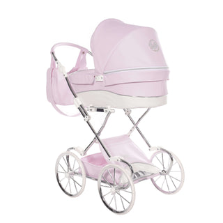 Junama glitter pink dolls pram in pink — foldable toy pram with adjustable handle | Butterflies Baby UK