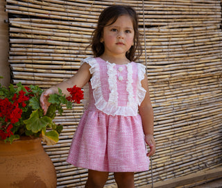 Rochy SS25 Rosa Pink Tweed Dress 25346