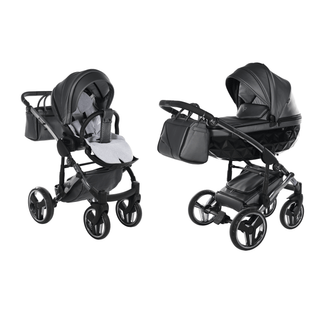 Junama fluo grey — pram & pushchair set, made in Europe | Butterflies Baby UK