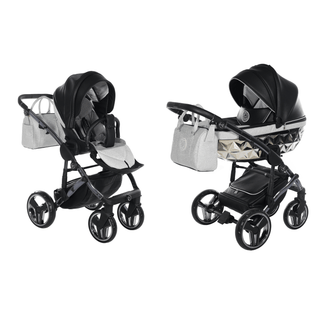 Junama glitter black — pram & pushchair set, made in Europe | Butterflies Baby UK