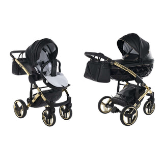 Junama fluo black — pram & pushchair set, made in Europe | Butterflies Baby UK