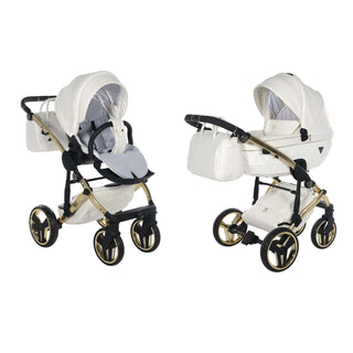 Junama fluo white — pram & pushchair set, made in Europe | Butterflies Baby UK
