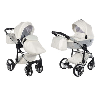Junama fluo silver — pram & pushchair set, made in Europe | Butterflies Baby UK