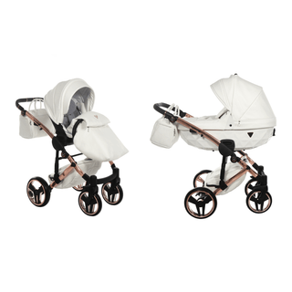 Junama fluo white — pram & pushchair set, made in Europe | Butterflies Baby UK