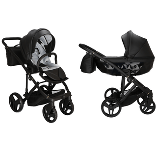 Junama black — pram & pushchair set, made in Europe | Butterflies Baby UK