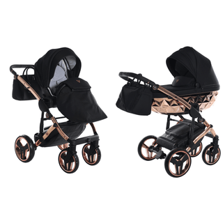 Junama mirror black — pram & pushchair set, made in Europe | Butterflies Baby UK
