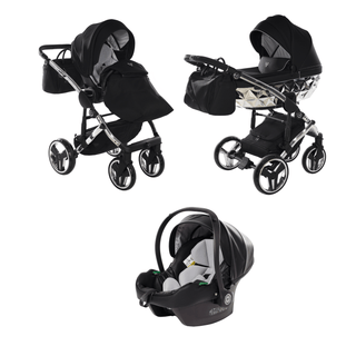 Junama mirror silver — pram & pushchair set, made in Europe | Butterflies Baby UK