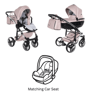 Junama fluo pink — pram & pushchair set, made in Europe | Butterflies Baby UK