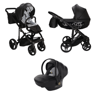 Junama black — pram & pushchair set, made in Europe | Butterflies Baby UK