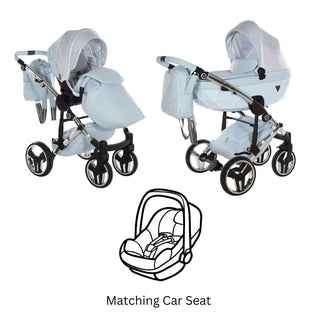 Junama blue — pram & pushchair set, made in Europe | Butterflies Baby UK
