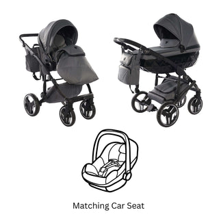 Junama core black — pram & pushchair set, made in Europe | Butterflies Baby UK