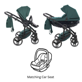 Junama core teal — pram & pushchair set, made in Europe | Butterflies Baby UK