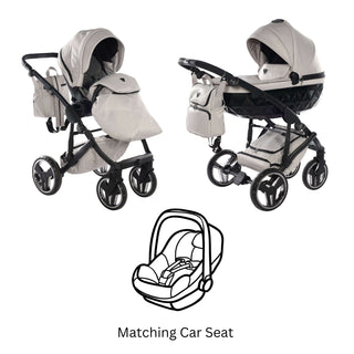 Junama core grey — pram & pushchair set, made in Europe | Butterflies Baby UK