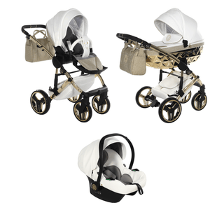 Junama glitter gold — pram & pushchair set, made in Europe | Butterflies Baby UK
