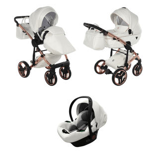 Junama fluo white — pram & pushchair set, made in Europe | Butterflies Baby UK
