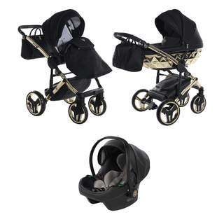 Junama mirror black — pram & pushchair set, made in Europe | Butterflies Baby UK