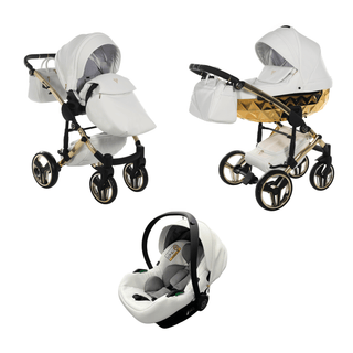 Junama mirror white — pram & pushchair set, made in Europe | Butterflies Baby UK