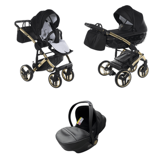 Junama diamond black — pram & pushchair set, made in Europe | Butterflies Baby UK