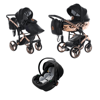 Junama black — pram & pushchair set, made in Europe | Butterflies Baby UK