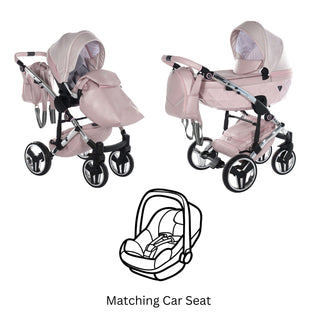 Junama pink — pram & pushchair set, made in Europe | Butterflies Baby UK